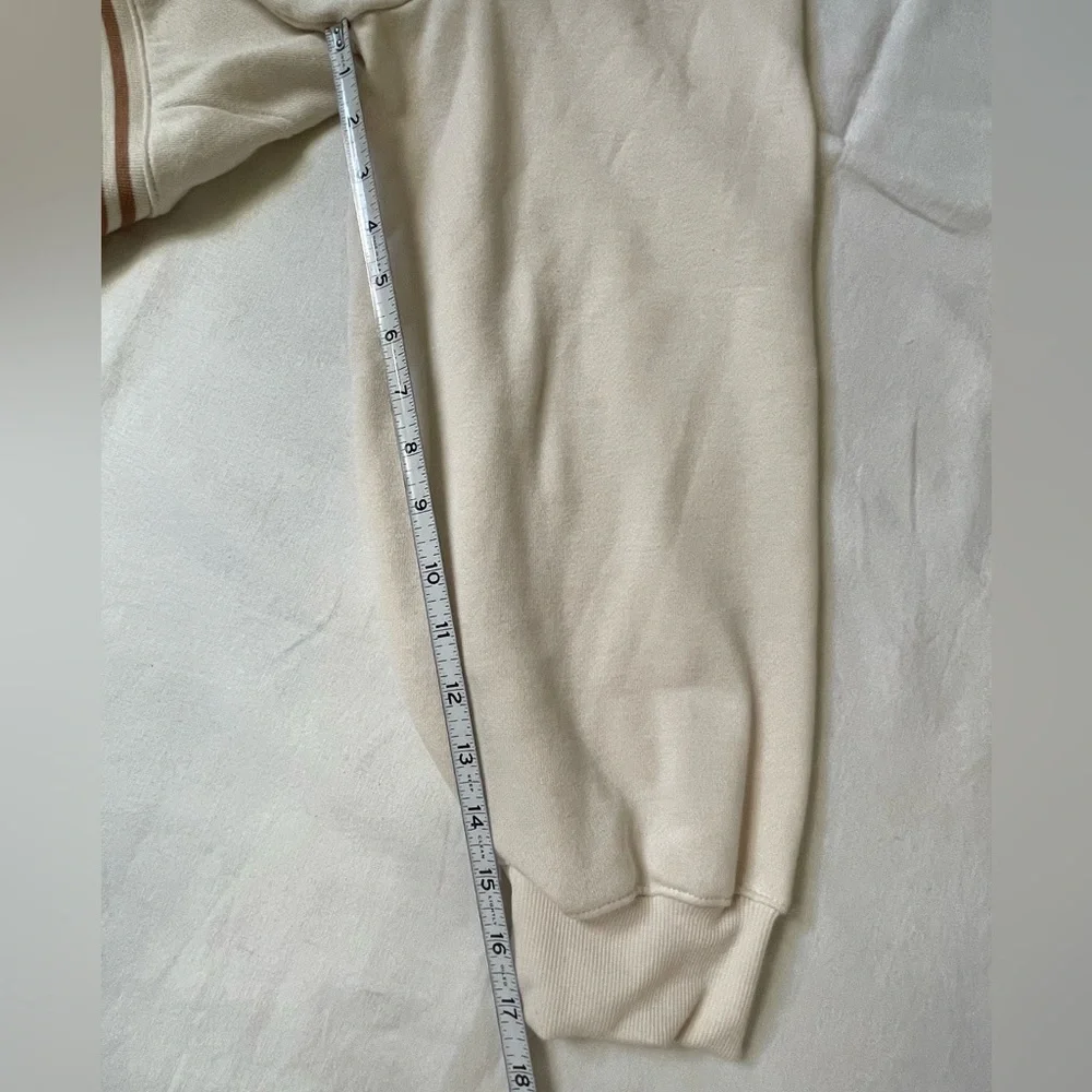 Pink Victoria’s secret cream brown stripes full zip sweatshirt